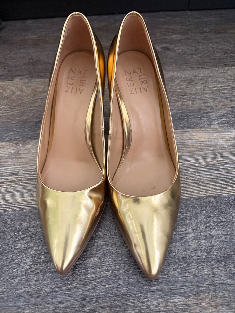 Naturalizer Metallic Gold Pointed Pumps